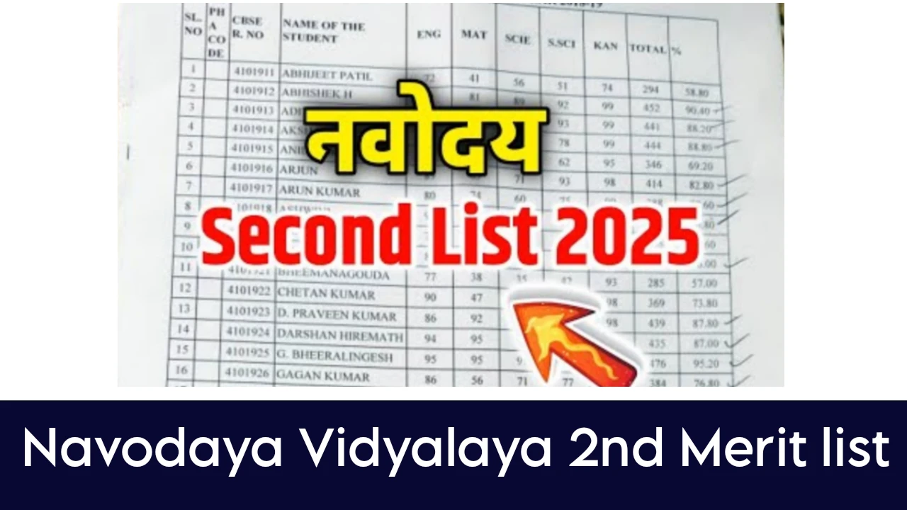 Navodaya 2nd Merit List 2025 Download